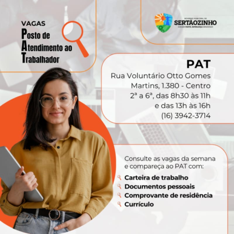PAT de Sertãozinho abre novas vagas exclusivas para pessoas com deficiência