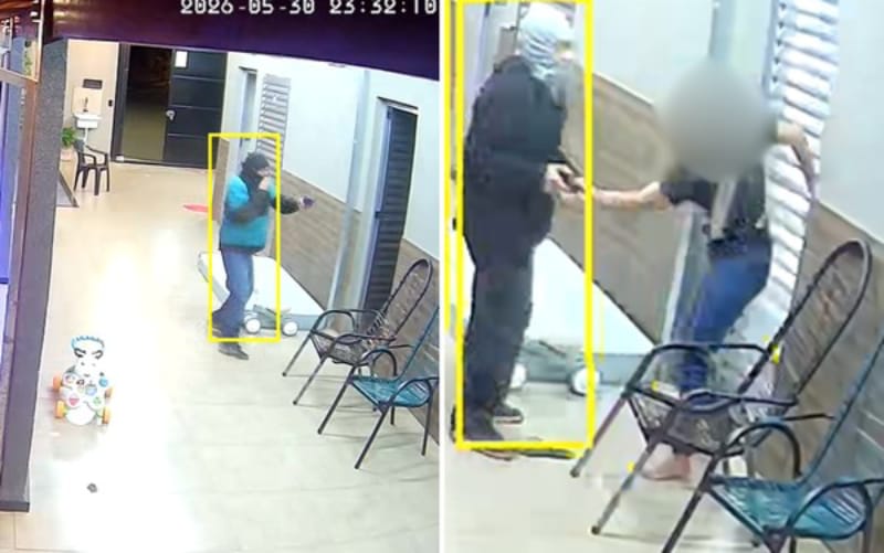 Vídeo divulgado mostra momento em que criminosos ameaçam família em área de lazer de Ribeirão Preto