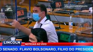 Confusão Na Cpi Da Covid  Flávio Bolsonaro Chama Renan Calheiros De Vagabundo!