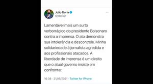 Dória Aproveita Novamente A Oportunidade Para Cutucar Bolsonaro