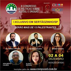 Congresso De Políticas Sobre Álcool E Drogas Acontece Nesta Semana Em Sertãozinho