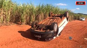 Motorista Perde O Controle E Capota Carro Na Rodovia Arlindo Vicenti, Em Serrana