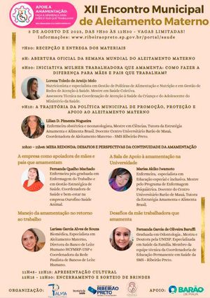 Xii Encontro Municipal De Aleitamento Materno Começa Dia 3 De Agosto