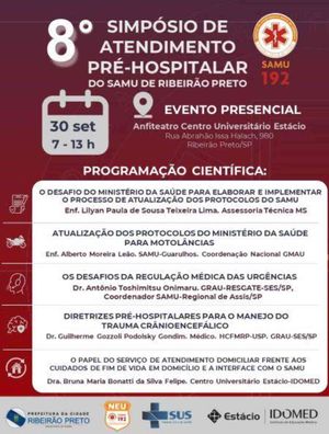 8º Simpósio de Atendimento Pré-hospitalar do Samu está com inscrições abertas