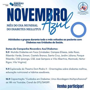 Novembro Azul: Saúde promove ações de prevenção ao diabetes