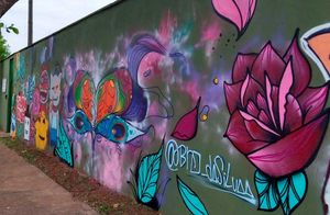 Oficina de grafite realizada com crianças e adolescentes muda fachada do CRAS 8