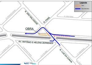 Trecho da avenida Antônio e Helena Zerrener tem interdição total