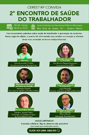 2ª edição do Encontro CEREST contará com palestra do programa de educação previdenciária do INSS