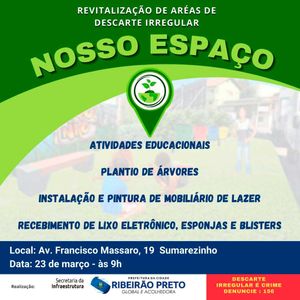 Ribeirão Preto realiza ações de revitalização de pontos de descarte irregular