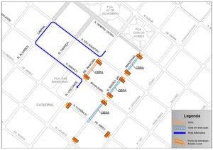 Trecho da rua Visconde de Inhaúma próximo à praça das Bandeiras será interditado na segunda-feira, 11