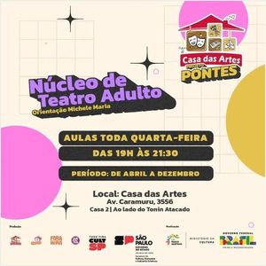 Casa das Artes abre inscrições para núcleos de Escrita Dramatúrgica e Teatro Adulto