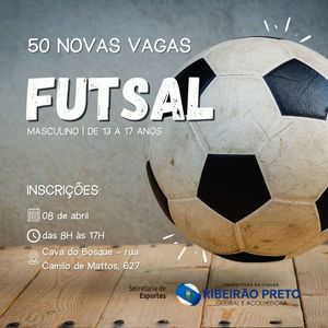 Secretaria de Esportes abre mais 50 vagas para aulas de futsal