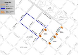Trecho da rua Visconde de Inhaúma próximo à praça das Bandeiras será interditado na terça-feira, 2
