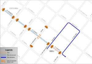 Rua Lafaiete terá mais um trecho com interdição nesta terça-feira, 7 de maio
