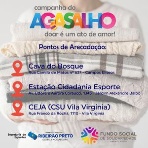 Secretaria de Esportes lança “Campanha do Agasalho” em parceria com o Fundo Social de Solidariedade