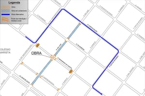 Cruzamento da Bernardino com a São José estará interditado na sexta-feira, 17