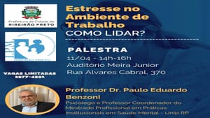 Prefeitura oferece palestra gratuita sobre estresse no ambiente trabalho para servidores