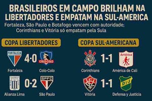 Brasileiros em campo brilham na Libertadores e empatam na Sul-Americana