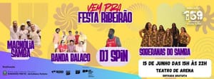 Dia de música, samba e celebração no Teatro de Arena com artistas de Ribeirão Preto