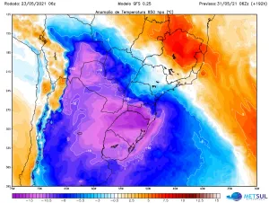 Massa de ar polar deve chegar ao interior de SP a partir de segunda-feira, com temperaturas amenas e risco de geadas