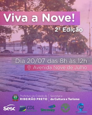 Viva Nove! promove cultura e serviços na avenida Nove de Julho neste domingo em Ribeirão Preto