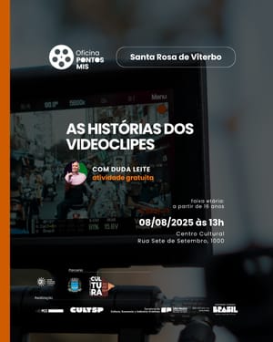 Santa Rosa de Viterbo promove oficina gratuita sobre a evolução dos videoclipes nesta sexta-feira