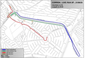 Avenida Maurílio Biagi terá bloqueios no domingo por prova de rua; confira rotas alternativas