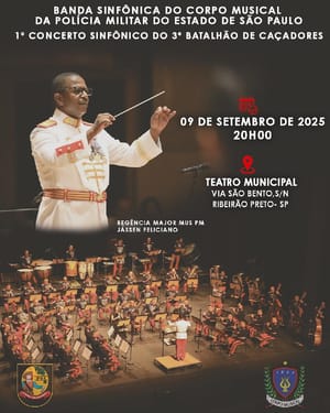 Banda Sinfônica da Polícia Militar retorna ao Teatro Municipal em concerto beneficente