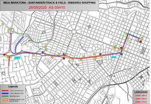 Meia maratona no domingo vai interditar vias centrais de Ribeirão Preto