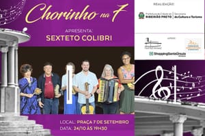 Sexteto Colibri se apresenta amanhã na Praça Sete de Setembro em novo capítulo do 'Chorinho na 7'
