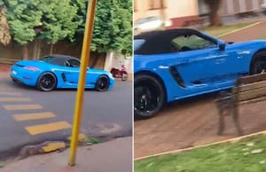 Motorista de Porsche é detido em Ipuã após manobras perigosas e invasão de praça