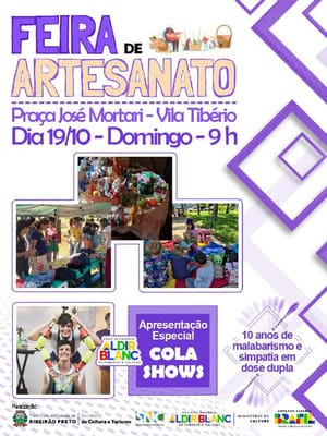 Feira de Artesanato na Vila Tibério reúne atrações e promove renda local no dia 19