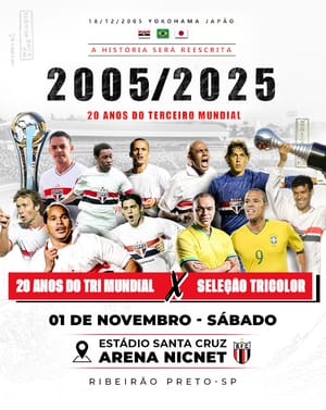 Partida comemorativa do tricampeonato reúne ídolos do São Paulo e oferece benefícios via App Multi em Ribeirão Preto