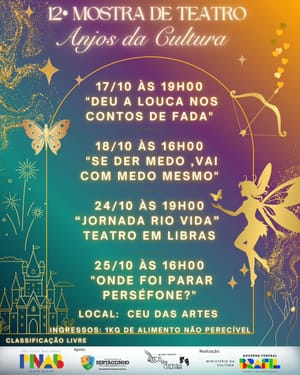 Mostra de Teatro Anjos da Cultura reúne jovens atores no CEU das Artes em quatro dias de apresentações