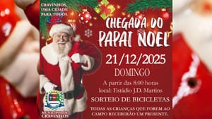 Papai Noel chega a Cravinhos de helicóptero neste domingo com distribuição de brinquedos e sorteio de bicicletas