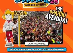 Bloco do Alexandre leva trio elétrico e estrutura de refrigeração às ruas de Santa Rosa de Viterbo neste domingo