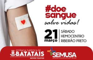 Batatais organiza ação de doação de sangue com transporte gratuito para Hemocentro de Ribeirão Preto