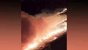 Incêndio consome palha de cana perto de casas e recinto de rodeio em Ibaté