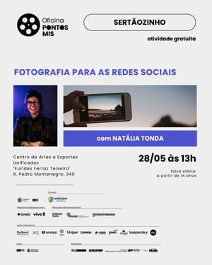Oficina gratuita em Sertãozinho ensina fotografia para turbinar perfis nas redes sociais